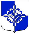 arms: Quarterly Azure and Arent four fleur—de—lis bases conjoined in cross counterchanged