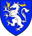  arms: Azure, a Germanic panther rampant argent.